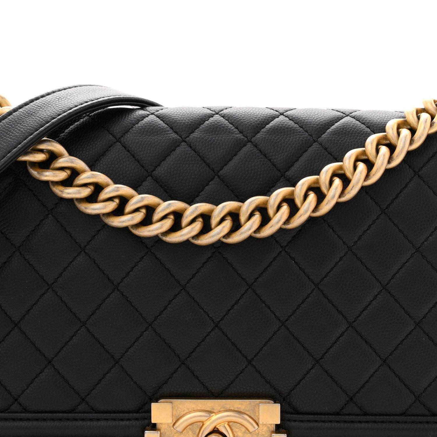 Caviar Quilted Medium Boy Flap Black