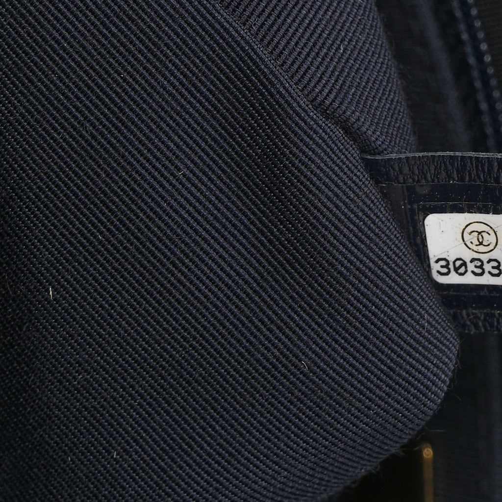 Lambskin Quilted Large Chanel 19 Flap Navy Blue