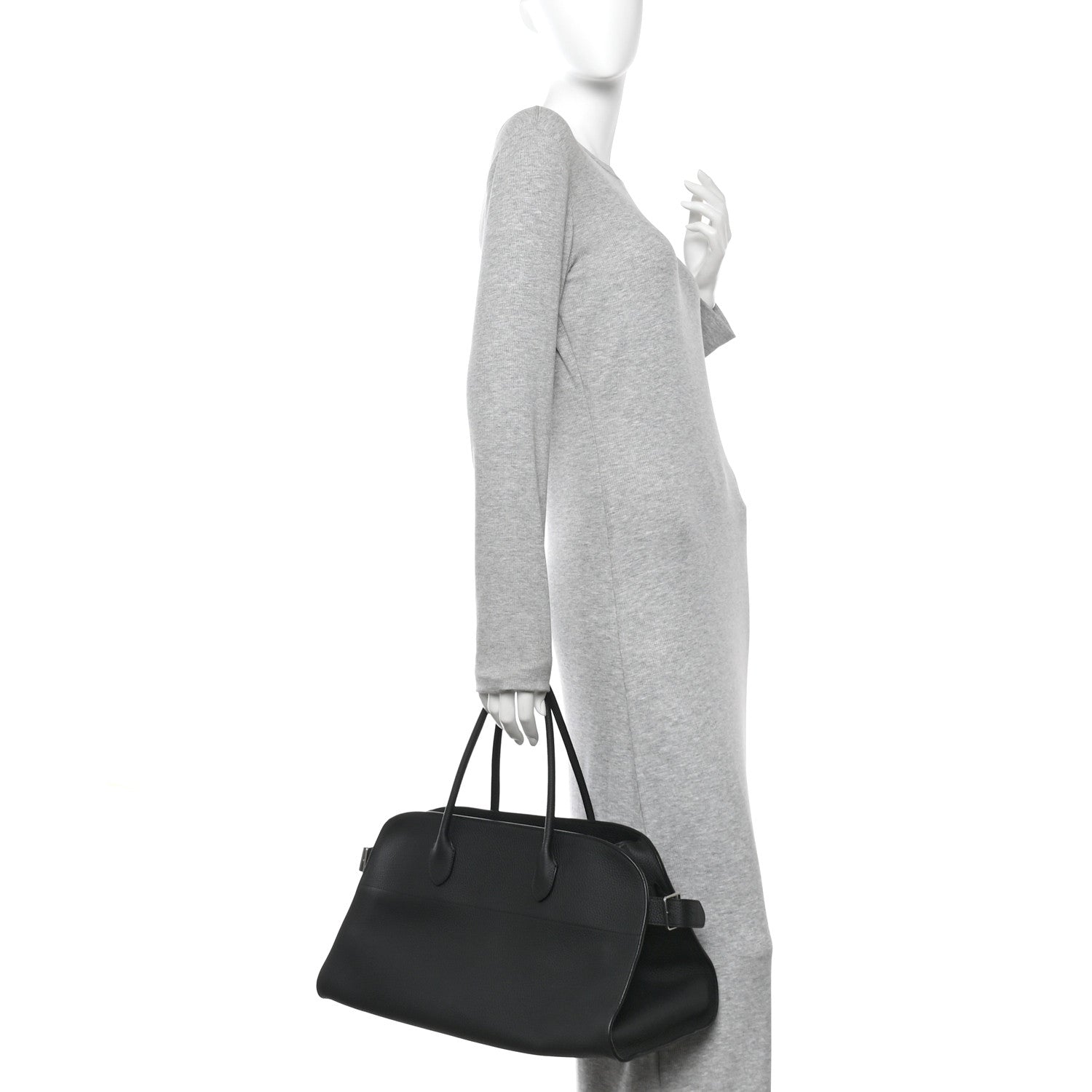 Matte Grained Calfskin EW Margaux Black