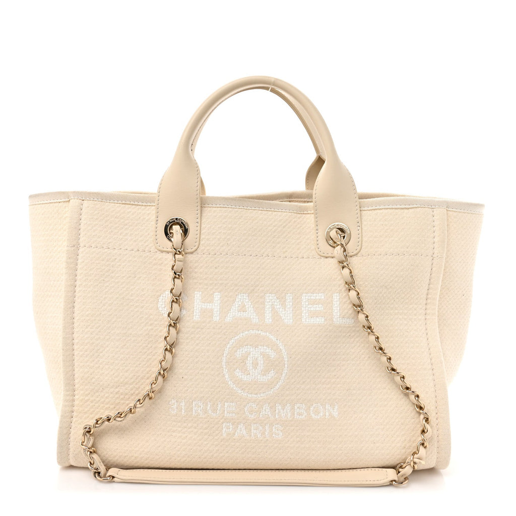 Mixed Fibers Small Deauville Tote White