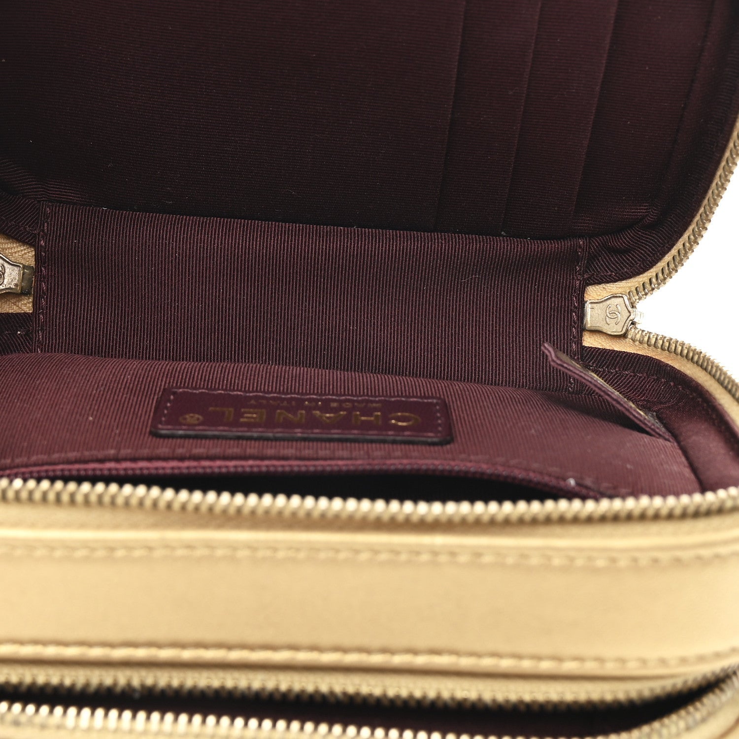 Metallic Lambskin Mini Coco Boy Camera Case Gold