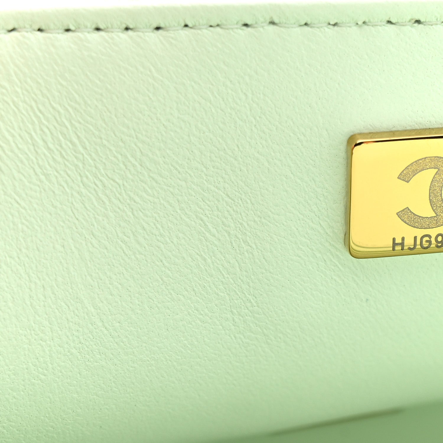 Lambskin Quilted Mini Rectangular Flap Light Green
