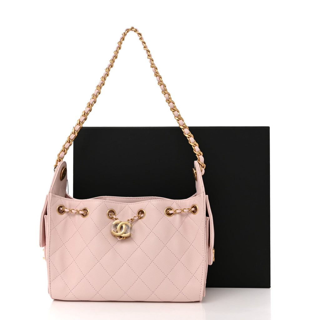Caviar Quilted Mini Chanel 25 Handbag Light Pink