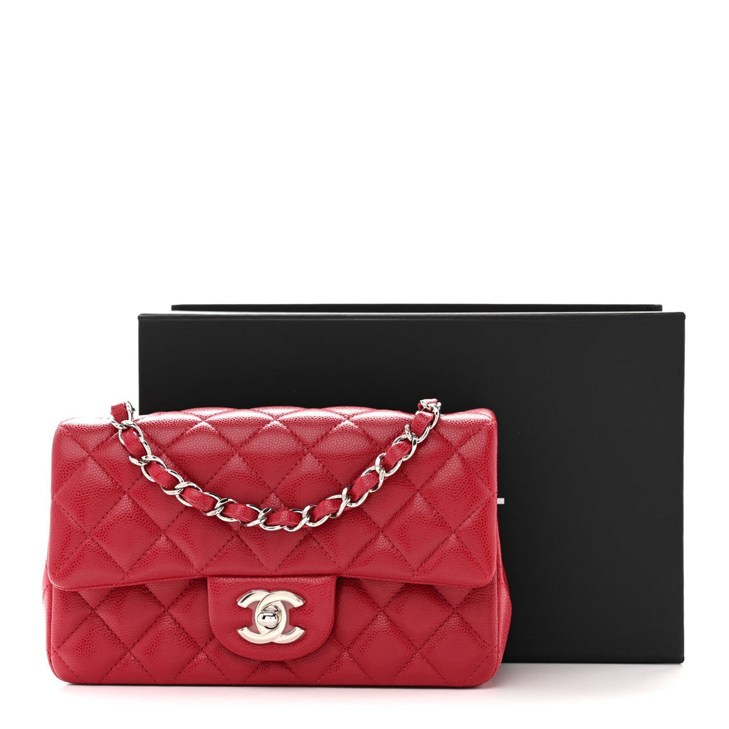 Caviar Quilted Mini Rectangular Flap Pink