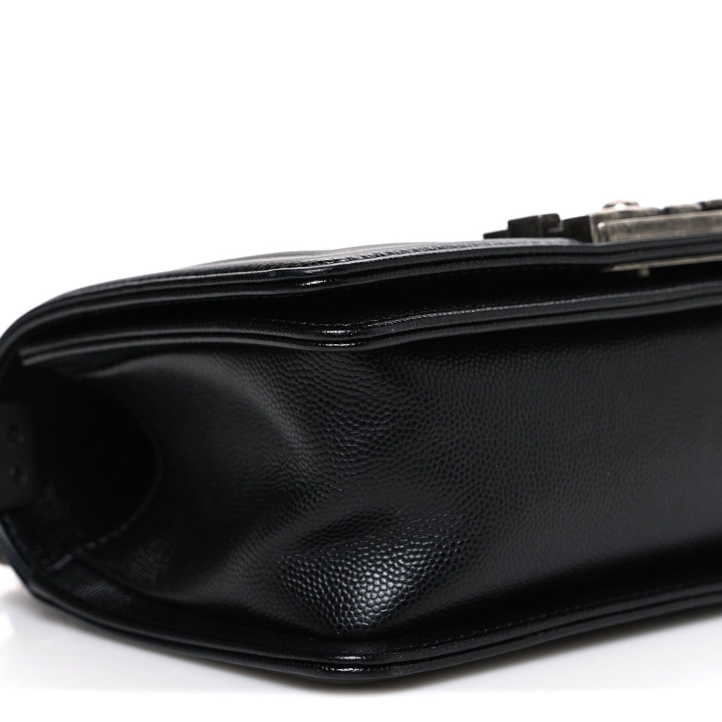 Caviar Quilted Small Boy Flap Black