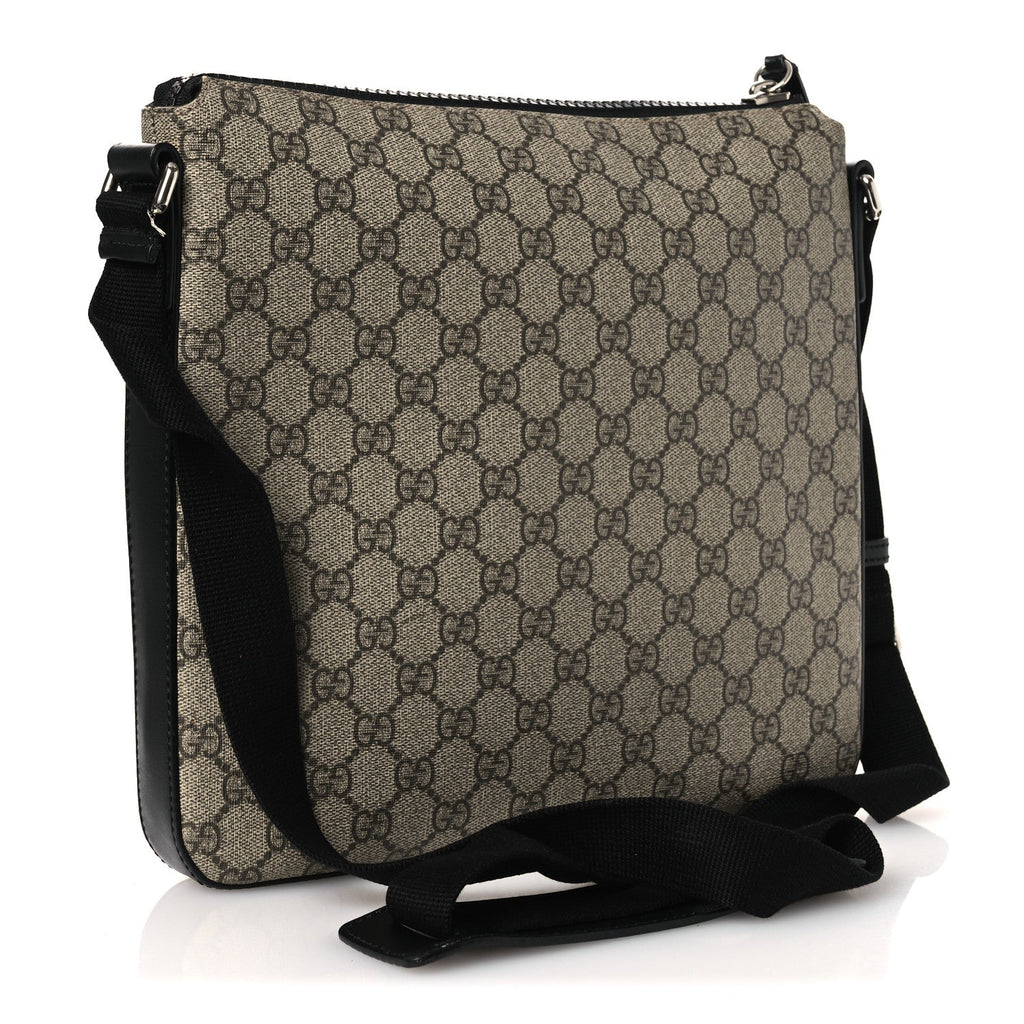 GG Supreme Monogram Flat Messenger Bag Black