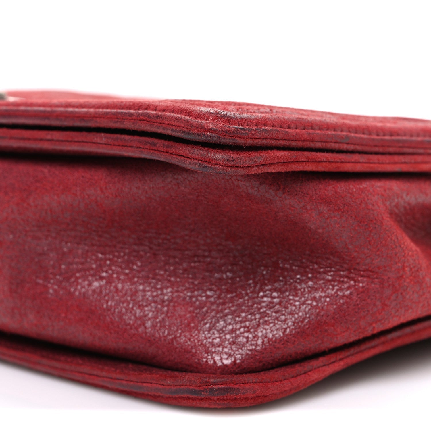 Nubuck Chesterfield Quilted Large Celtic Boy Flap Red