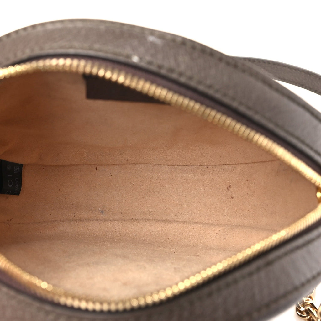 GG Supreme Monogram Web Mini Ophidia Round Shoulder Bag Brown