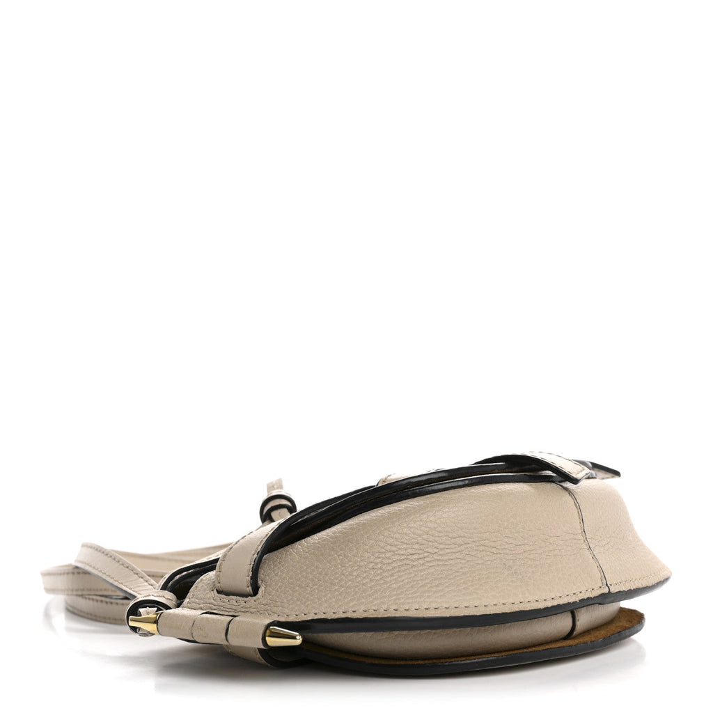 Grained Calfskin Mini Gate Crossbody Bag Light Oat