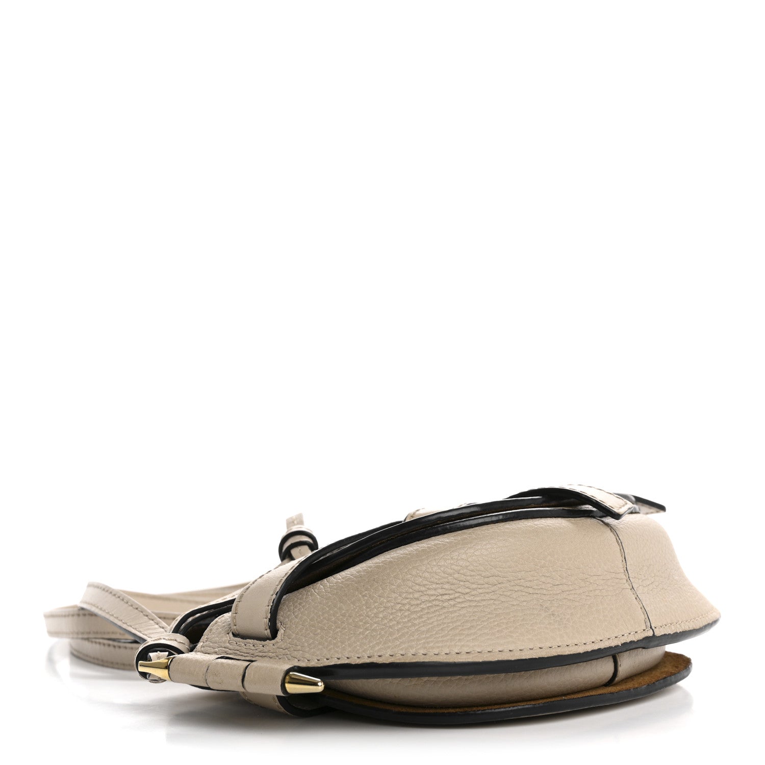 Grained Calfskin Mini Gate Crossbody Bag Light Oat
