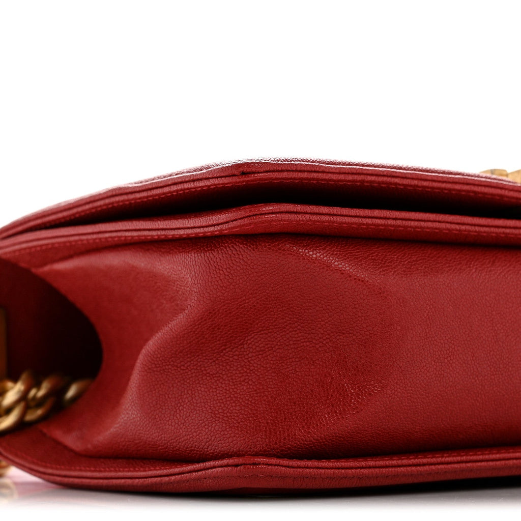 Lambskin Quilted Medium Boy Flap Red