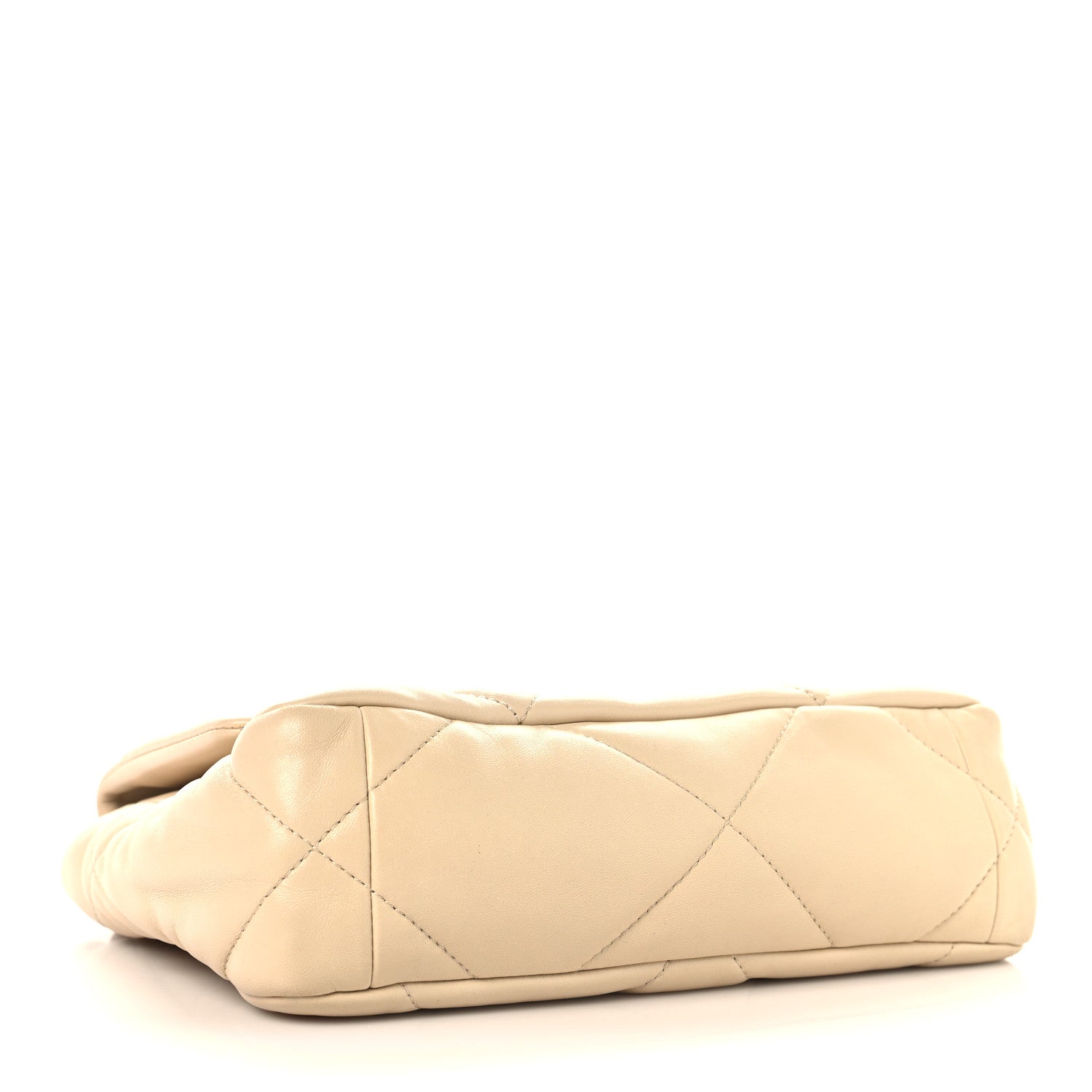 Lambskin Quilted Medium Chanel 19 Flap Beige