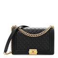 Calfskin Quilted New Medium Boy Flap Black