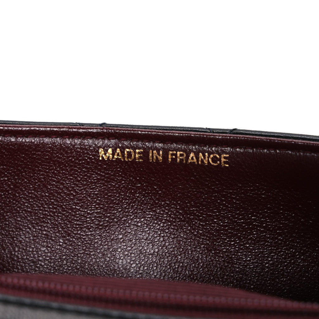 Lambskin Quilted Mini Square Flap Black