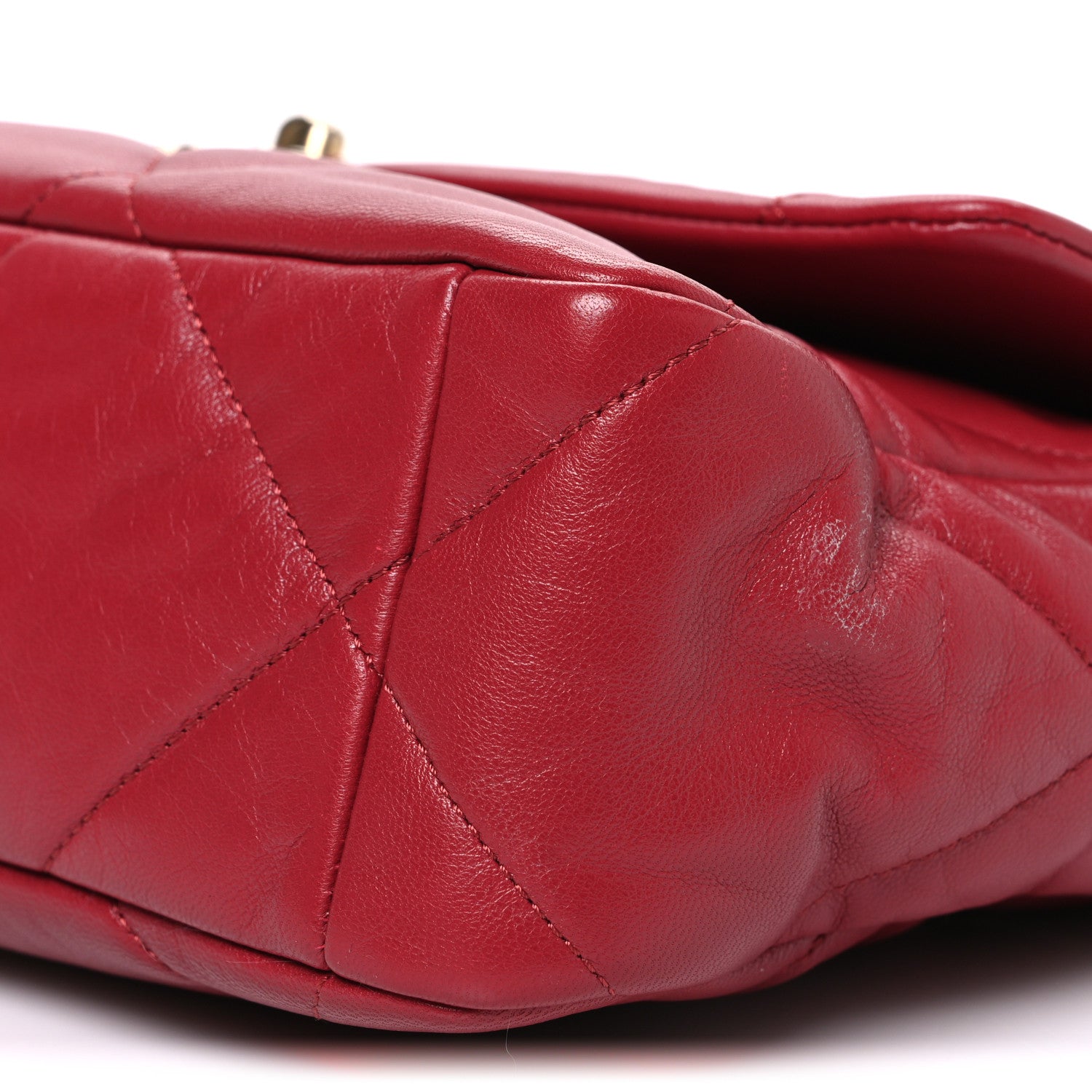 Goatskin Quilted Large Chanel 19 Flap Red