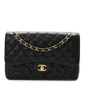 Caviar Quilted Jumbo Double Flap Black