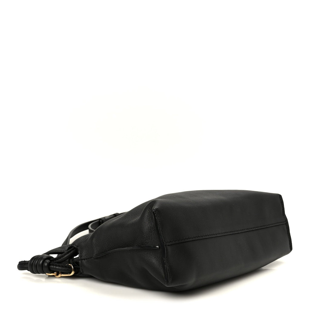 Calfskin Mini Flamenco Knot Clutch Black