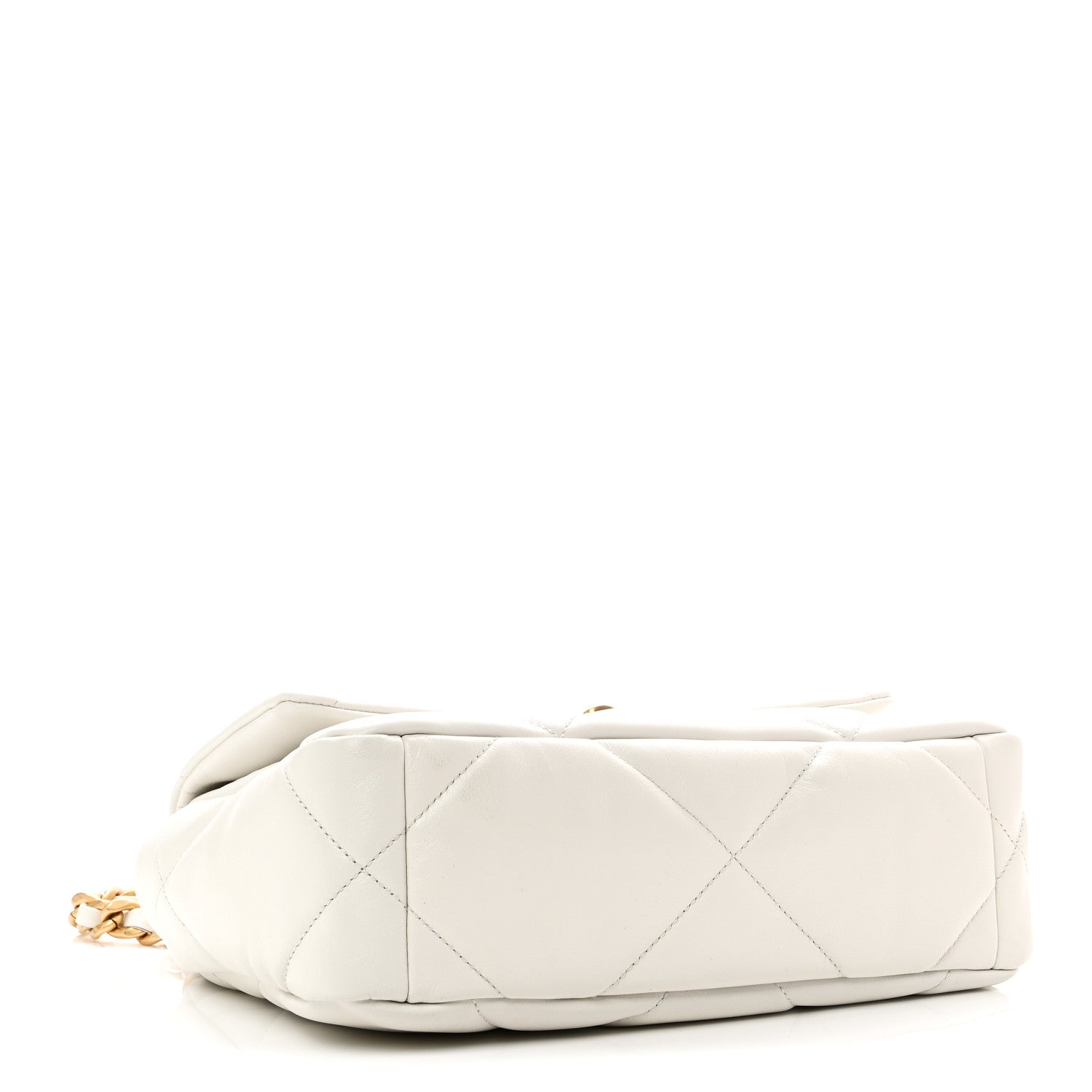 Goatskin Quilted Medium Chanel 19 Flap White