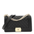 Caviar Quilted Medium Boy Flap Black
