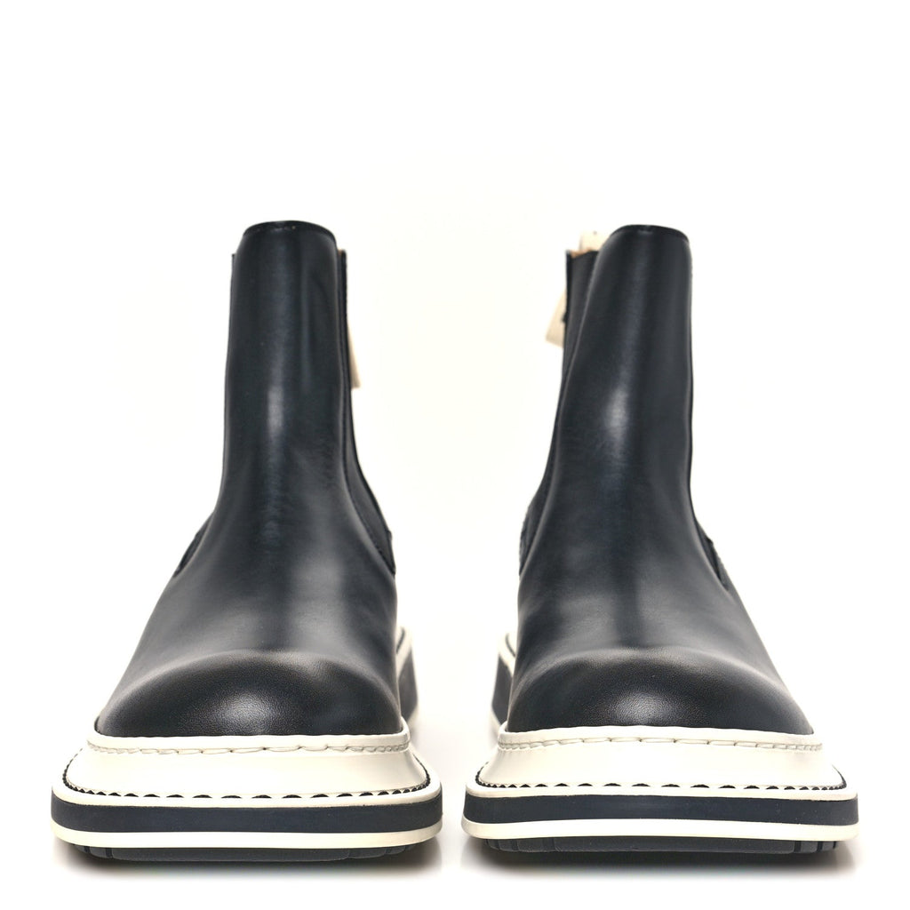 Calfskin Logo Chelsea Mens Boots 38 Black