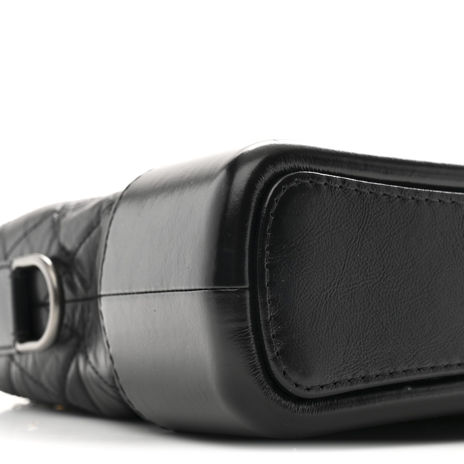 Aged Calfskin Quilted New Medium Gabrielle Hobo Black