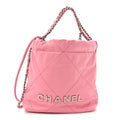 Shiny Calfskin Quilted Mini Chanel 22 Pink