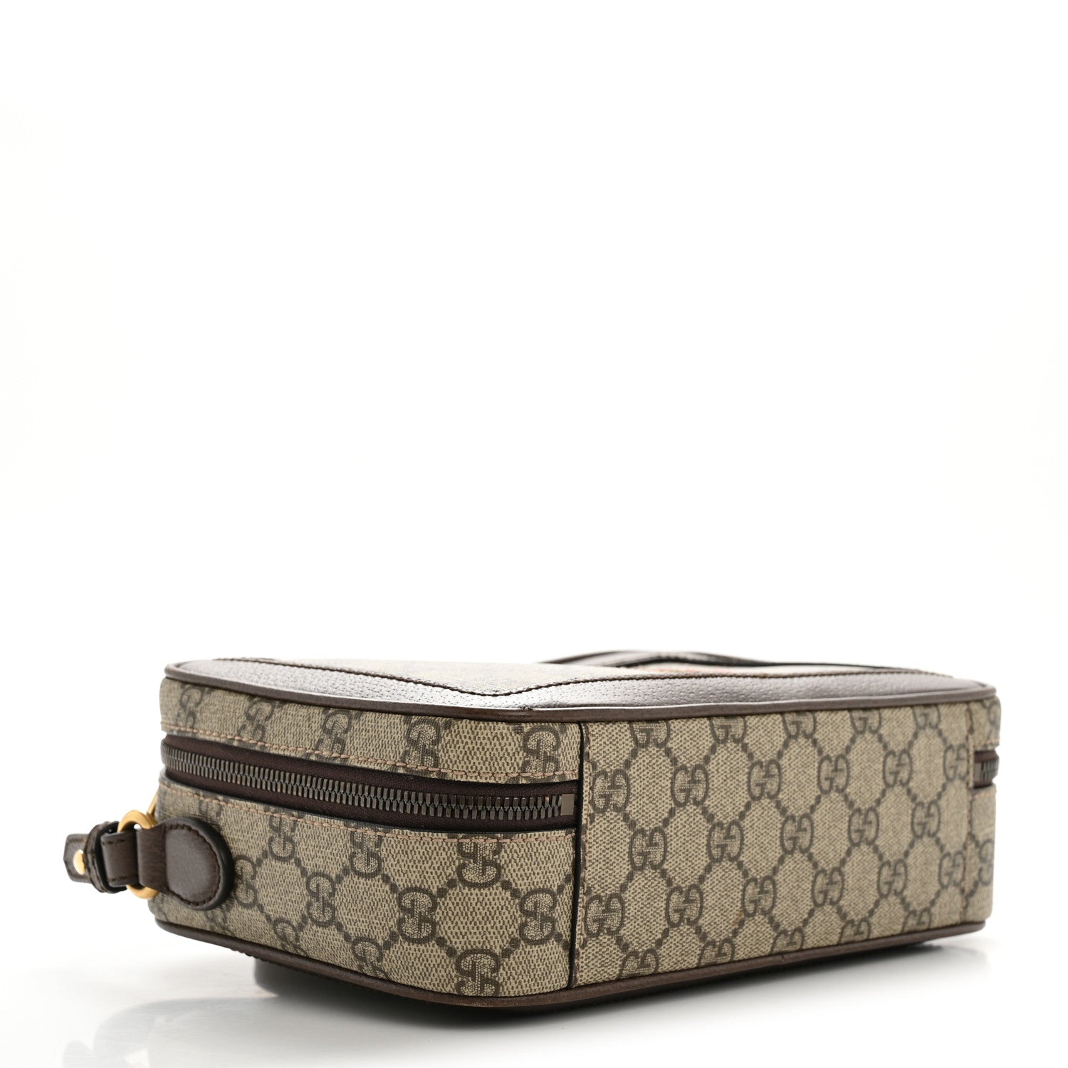 GG Supreme Monogram Web Small Ophidia Top Handle Shoulder Bag Brown