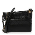Aged Calfskin Quilted Medium Gabrielle Hobo Black