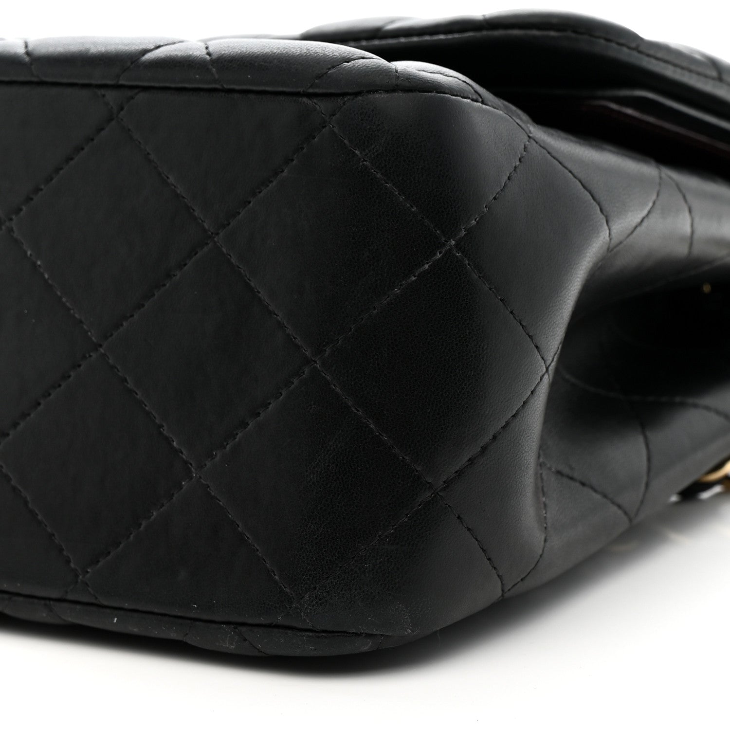 Lambskin Quilted Jumbo Double Flap Black