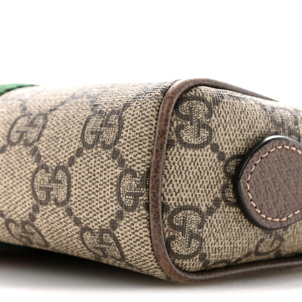 GG Supreme Monogram Web Mini Ophidia Shoulder Bag Brown