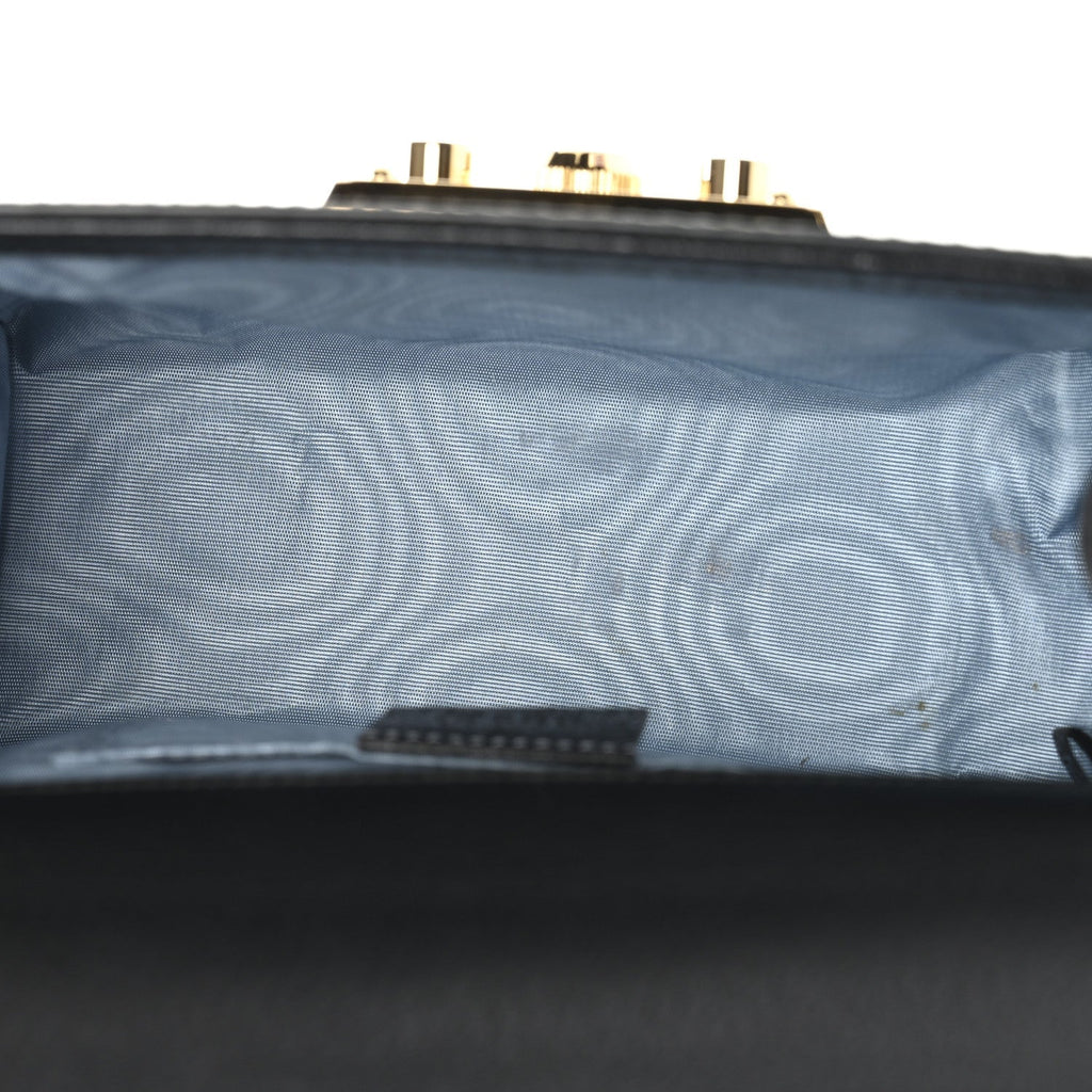 Grained Calfskin Bee Star Small Padlock Shoulder Bag Black