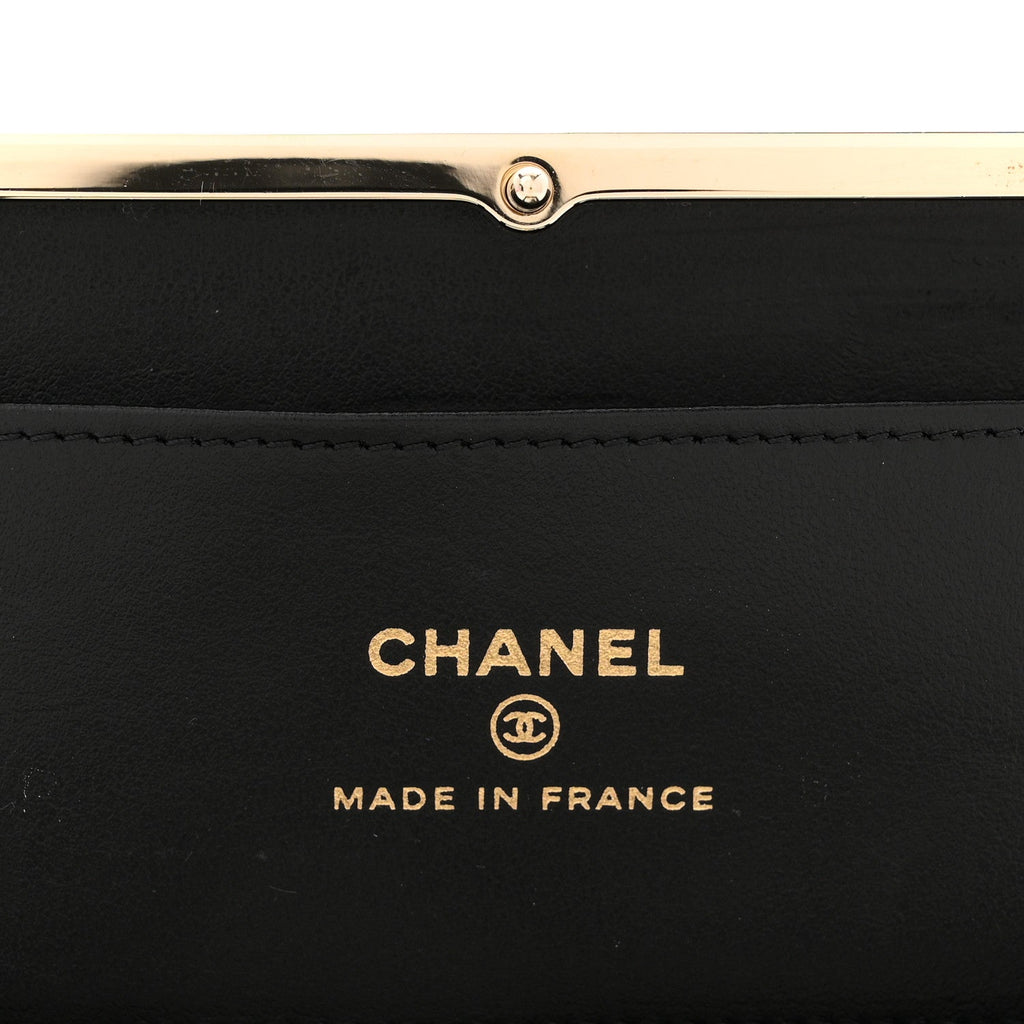 Patent Calfskin Boy Minaudiere Black