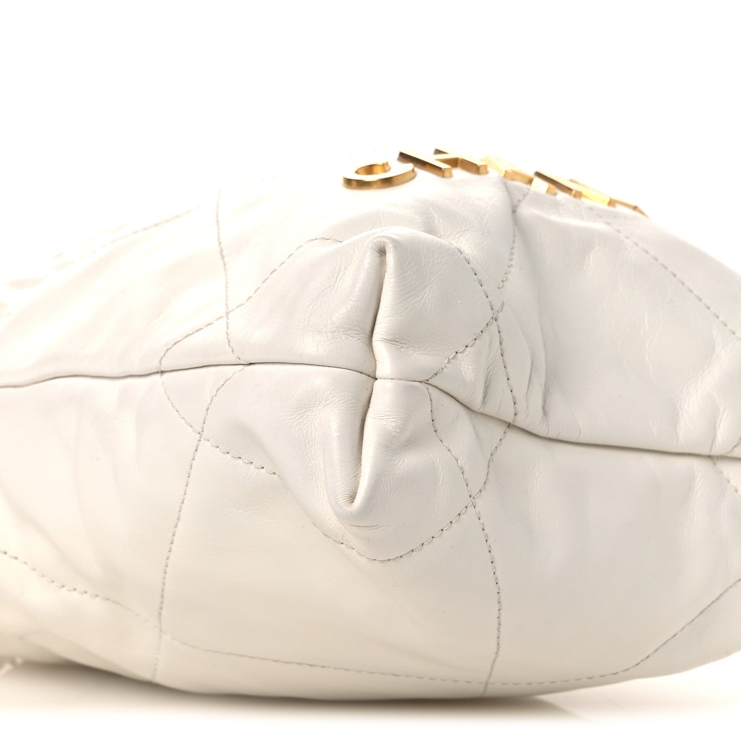 Shiny Calfskin Quilted Mini Chanel 22 White