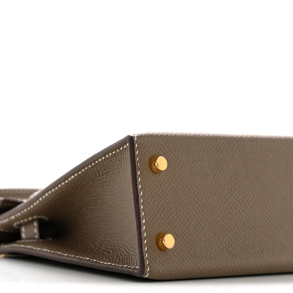 Epsom Mini Kelly Sellier 20 Etoupe