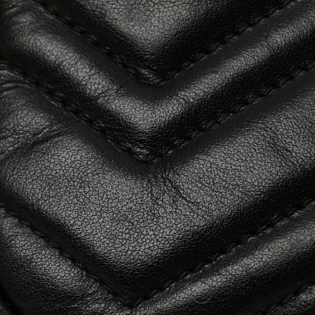Calfskin Matelasse Mini GG Marmont Chain Shoulder Bag Black