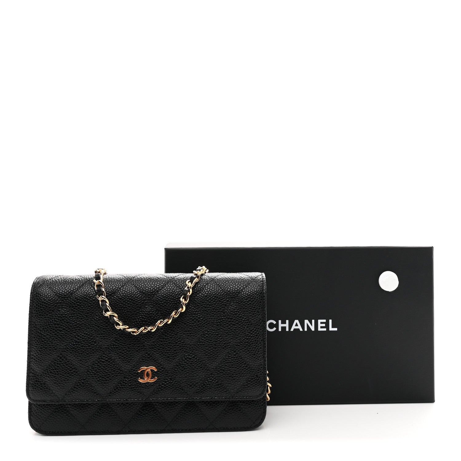 Caviar Quilted Wallet On Chain WOC Black