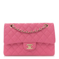 Caviar Quilted Small Double Flap Pink