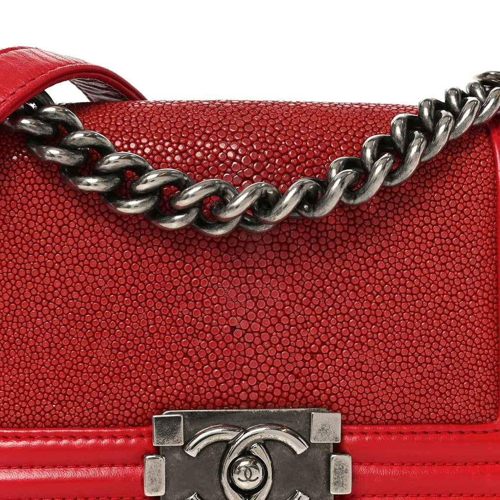 Galuchat Stingray Small Boy Flap Red