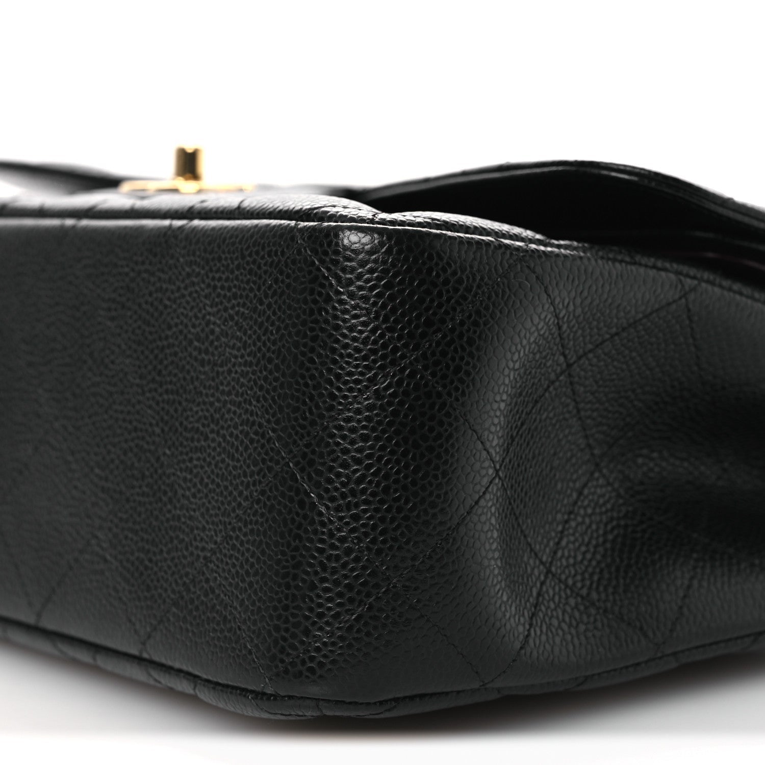 Caviar Quilted Jumbo Double Flap Black