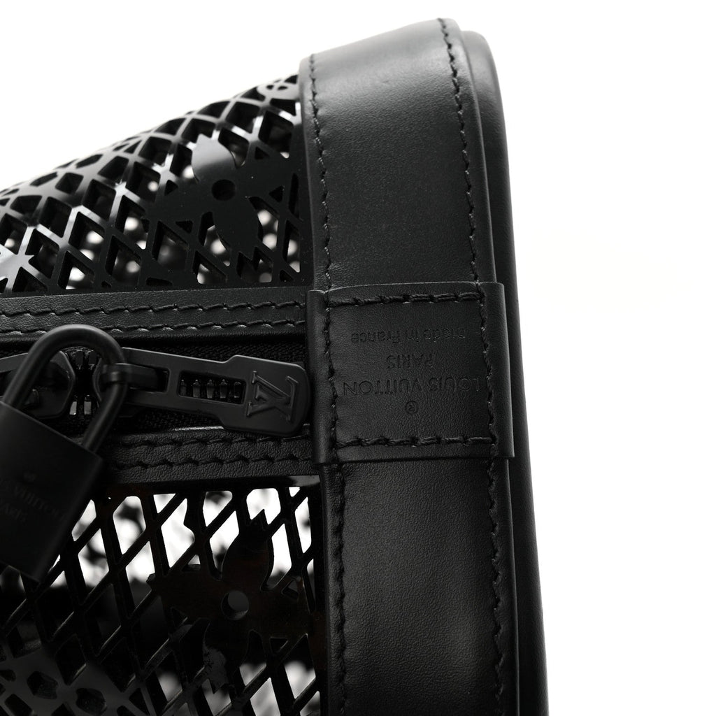 Patent Calfskin Laced Monogram Alma PM Black