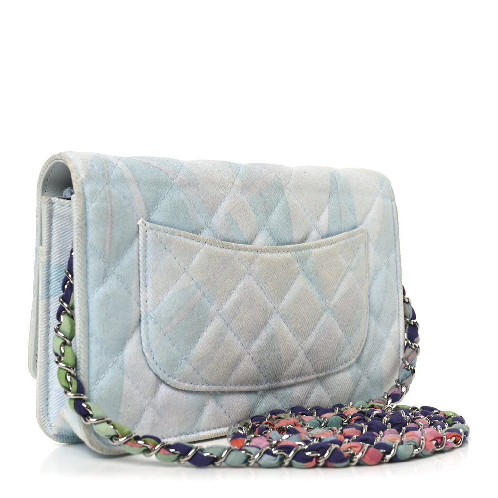 Canvas Quilted Jungle Jeans Wallet on Chain WOC Multicolor