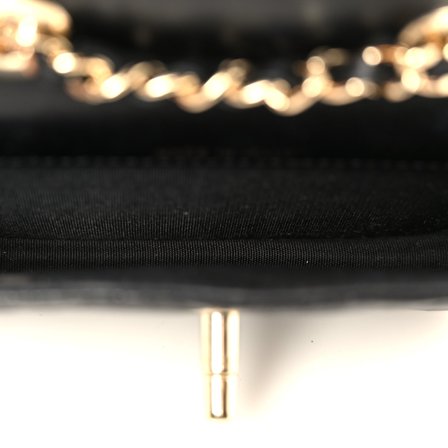 Lambskin Quilted Trendy CC Card Holder On Chain Black