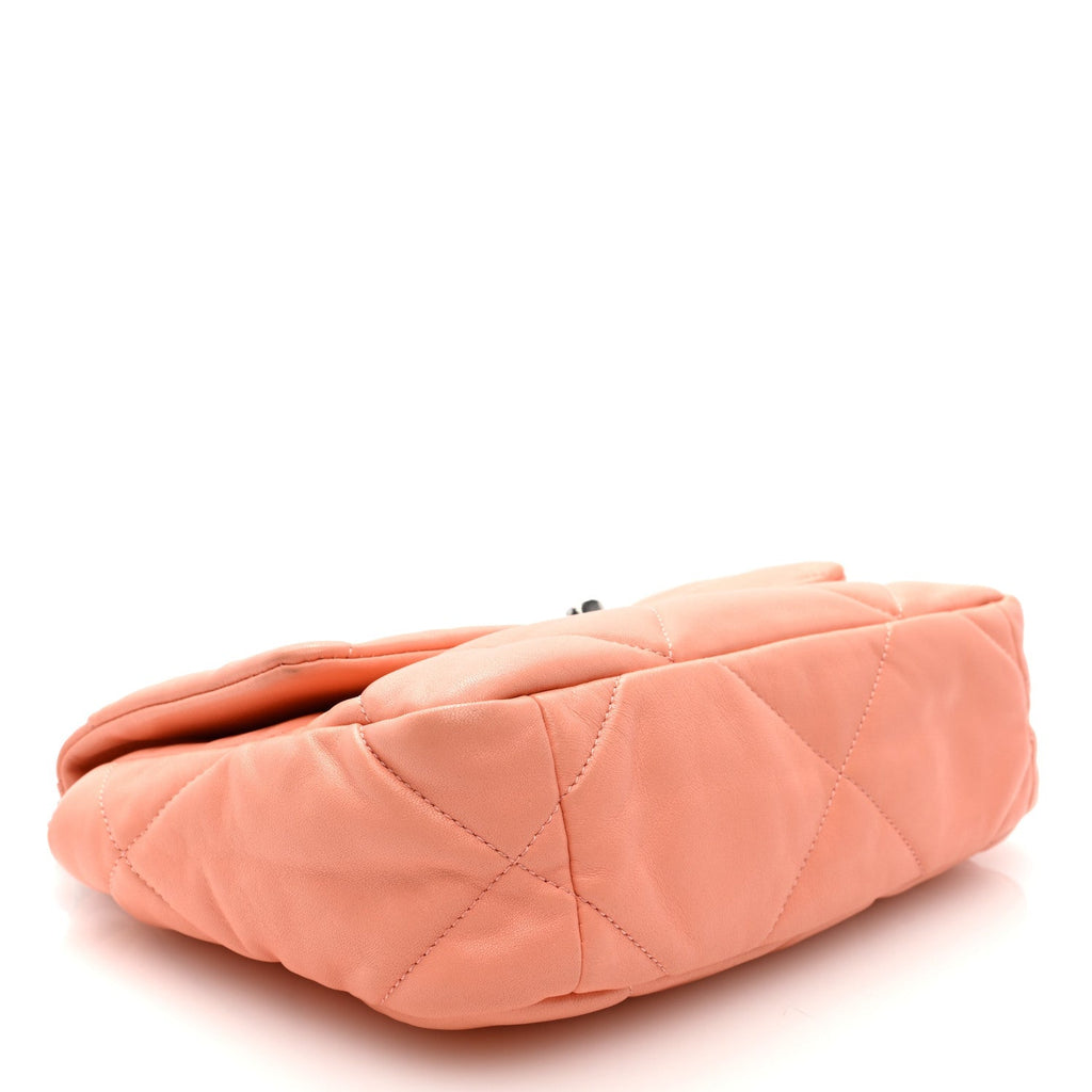 Lambskin Quilted Medium Chanel 19 Flap Light Orange