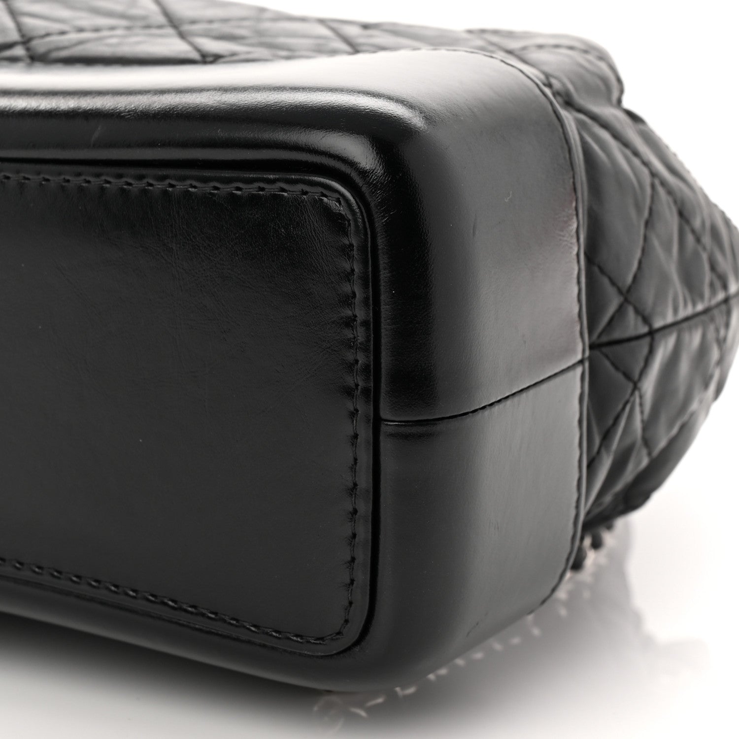 Aged Calfskin Quilted Small Gabrielle Backpack Black