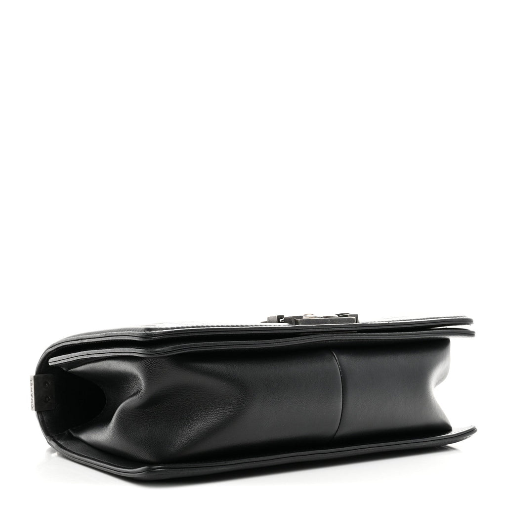 Calfskin Quilted Medium Boy Flap Black