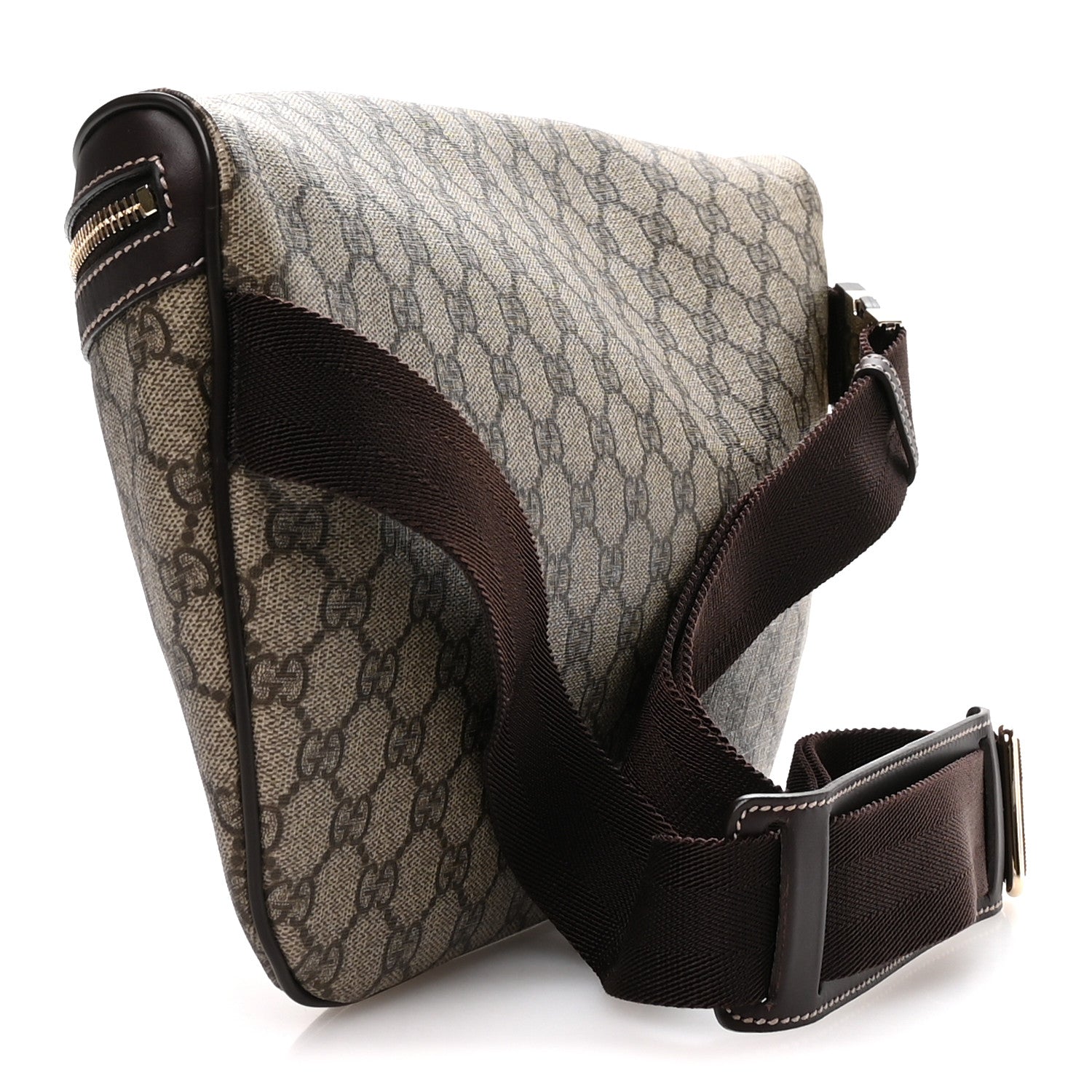 GG Supreme Monogram Belt Bag Dark Brown