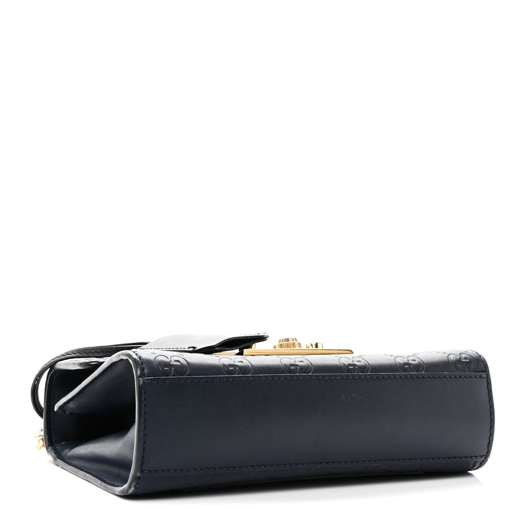 Guccissima Small Padlock Shoulder Bag Blue Agata