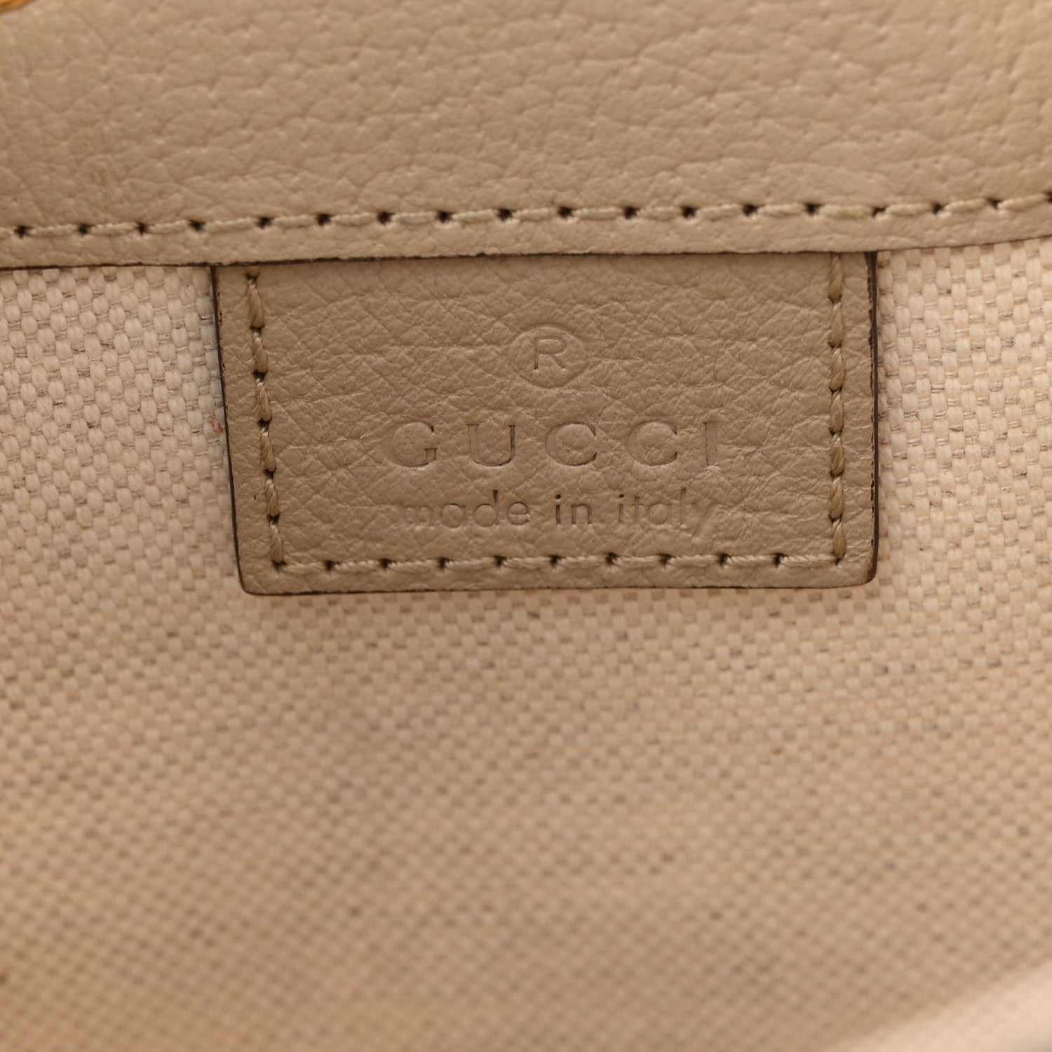 GG Supreme Monogram Textured Calfskin Web Mini Ophidia Bucket Bag Beige Ebony Mystic White Oatmeal