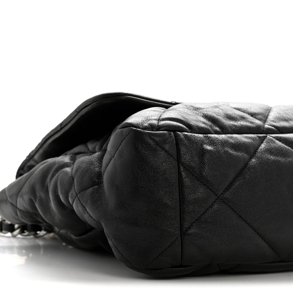 Goatskin Quilted Maxi Chanel 19 Flap Black