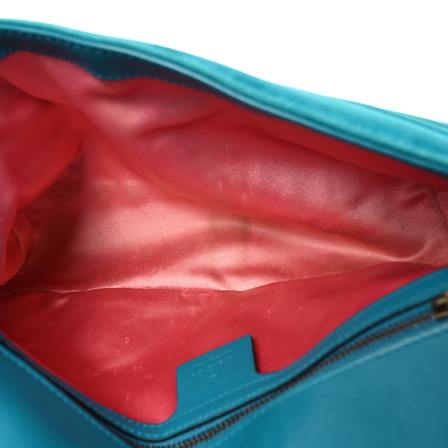Velvet Matelasse Small GG Marmont Shoulder Bag Pavone Cyan